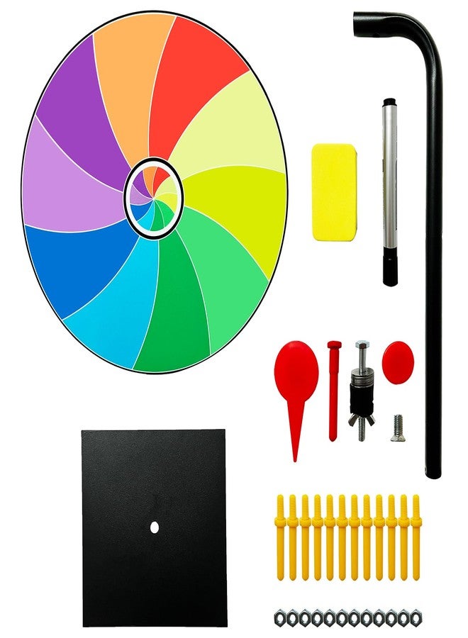 Bejudud 12 Inch Spin Wheel Prize Wheel, 10 Slots Color Roulette Spinner Wheel, Tabletop Spin The Wheel of Fortune with Dry Erase Marker and Eraser for Carnival, Trade Show (12 Inches) - Image 5